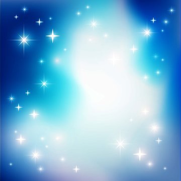 Starry blue background with lights