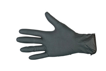Black Surgical Latex Glove. Stock Image macro.