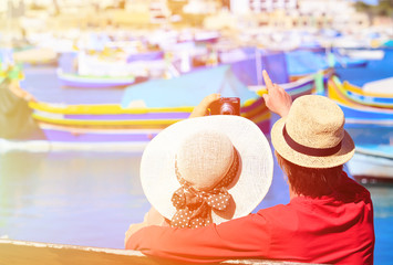 happy loving couple on vacation in Malta