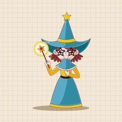 witch cartoon theme elements