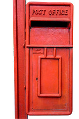 old post box with cliping path