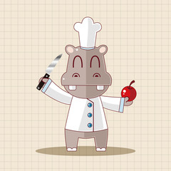 animal chef cartoon theme elements