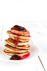pancakes with plum jam
