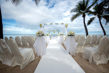 Wedding setting on a tropical beach