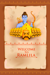 Rama killing Ravana in Happy Dussehra