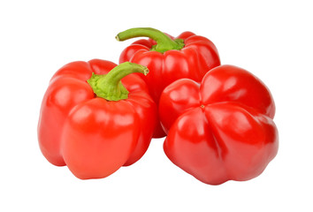 Red bell pepper, isolated on white background