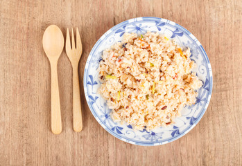 Fried rice with pork ,Thai cuisine