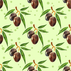 olives green seamless pattern