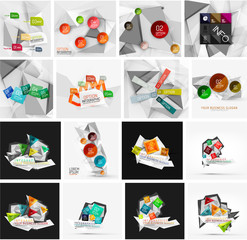 Set of abstract geometric infographic banner templates