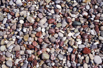 Mediterranean sea wet pebbles beautiful nature background