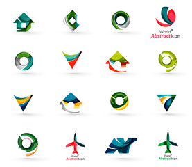 Set of various geometric icons -  rectangles triangles squares