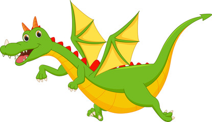 Obraz premium cute dragon flying