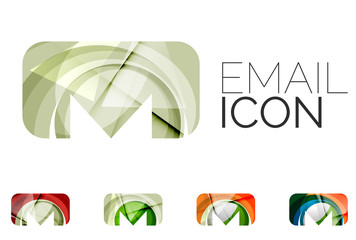 Obraz premium Set of abstract email icon, business logotype concepts, clean