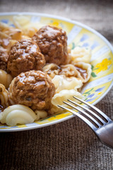 Meatballs with pasta