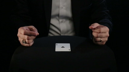 Magician showing a magic trick - Powered by Adobe