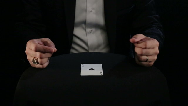 Magician showing a magic trick