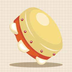 instrument tambourine cartoon theme elements