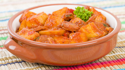 Patatas a la Riojana - Potato, chorizo and peppers stew.
