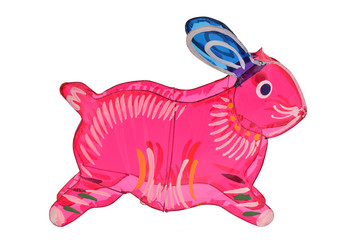 Colorful Rabbit Design Lantern On White Background