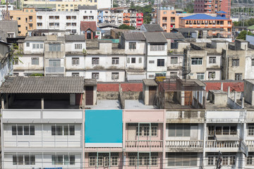 close up town, Aerial view of Bangkok city, Thailand