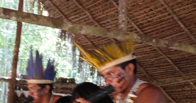 Indiagenous tribe ritual in Amazon, Brazil