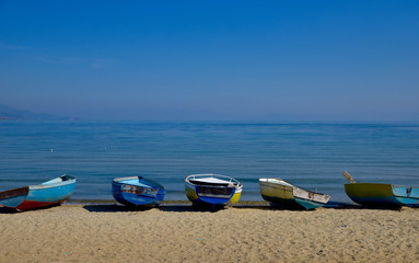 Row boats on the beach