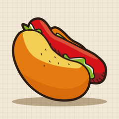 Fried foods theme hot dog elements