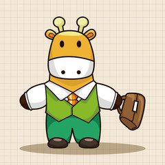 animal worker cartoon theme elements