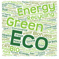 Conceptual green eco or ecology word cloud