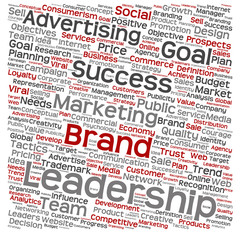 Conceptual business leadership word cloud