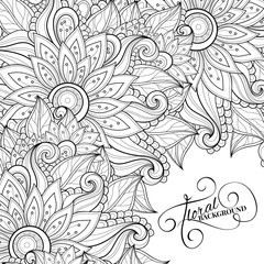 Vector Monochrome Floral Background