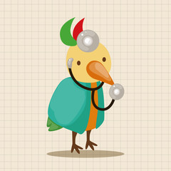 animal bird doctor cartoon theme elements