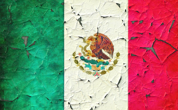 Peeling paint Mexico flag