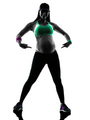 pregnant woman fitness exercises silhouette