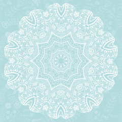 Abstract design element. Round mandala in vector. Graphic templa