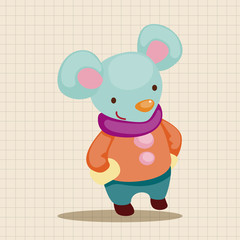 animal winter cartoon theme elements