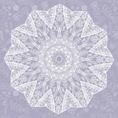 Abstract design element. Round mandala in vector. Graphic templa