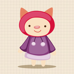 animal winter cartoon theme elements