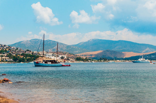 Yacht on Aegean sea