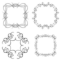 black curly frames - vector set