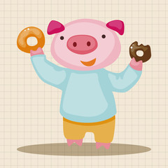 animal having afternoon tea theme elements