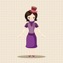 lady girl cartoon theme elements