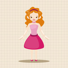 lady girl cartoon theme elements