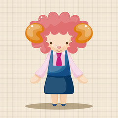 animal sheep waiter cartoon theme elements