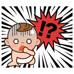 衝撃を受ける赤ちゃん