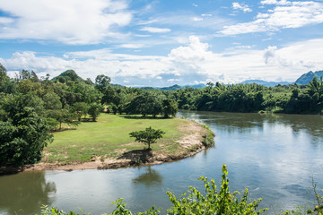 Obraz premium View of the River Kwai. Kanchanaburi of Thailand.