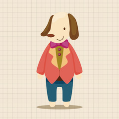 animal dog worker cartoon theme elements