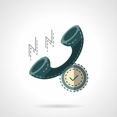 Flat color handset vector icon. 