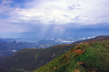 Obraz na płótnie Canvas Colorful summer sunrise in the Carpathian mountains.