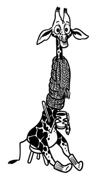 Illustration of cartoon cute giraffe